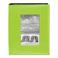 

Pioneer Photo Album Sewn Frame Series Bound Photo Album, Solid Color, With Frame on Cover, Holds 200 4x6" Photos, 2 Per Page, Color: Bright Green.