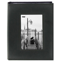 

Pioneer Photo Album Sewn Frame Series Bound Photo Album, Solid Color, With Frame on Cover, Holds 200 4x6" Photos, 2 Per Page, Color: Black.