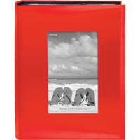 

Pioneer Photo Album Sewn Frame Series Bound Photo Album, Solid Color, With Frame on Cover, Holds 200 4x6" Photos, 2 Per Page, Color: Bright Orange.