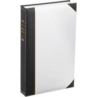 

Pioneer Photo Album Ledger Le'Memo Bi-Directional Bound Photo Album, Solid Color Covers with Gold Accents, Holds 300 4x6" Photos, 3 Per Page, White