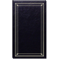 

Pioneer Photo Album Slim Line Post Bound, Clear Pocket Photo Album with Solid Color Covers, Holds 204 4x6" Photos, 6 Per Page, Color: Black.