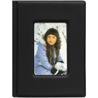 

Pioneer Photo Album Brag Book Series Bound Photo Album, Random Padded Solid Color Covers with Built in Picture Frame, Holds 24 4x6" Photos, 1 Per Page. Color: Black