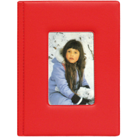 

Pioneer Photo Album Red Brag Book Series Bound Photo Album, Random Padded Solid Color Covers with Built in Picture Frame, Holds 24 4x6" Photos, 1 Per Page. Color: Red.