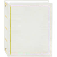 

Pioneer Photo Album 100 Page Magnetic 3-Ring Album, 6-3/4x10-1/2" Pages Holds One 5x7" Photo per Page, Designer Colors, White