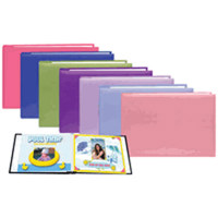 

Pioneer Photo Album Family Memory Album with Pastel Colored Cover, 5x7" Scrapbook with 10 E-Z Load Archival Pages & Inserts, Hot Pink Covers