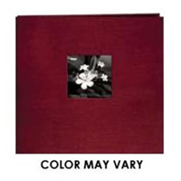

Pioneer Photo Album Silk Fabric Frame Memory Album with Solid Color Cover, 8x8" Scrapbook with 10 E-Z Load Archival Pages & Inserts,