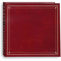 

Pioneer Photo Album Full Size Post Bound, Clear Pocket With Memo Photo Album with Solid Color Covers & Gold Trim, Holds 300 4x6" Photos, 6 Per Page. Color: Burgundy.