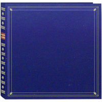 

Pioneer Photo Album Full Size Post Bound, Clear Pocket With Memo Photo Album with Solid Color Covers & Gold Trim, Holds 300 4x6" Photos, 6 Per Page. Color: Royal Blue.