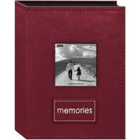 

Pioneer Photo Album Embroidered Patch Faux Suede Photo Album, with Front Cover Frame, Holds 208 4x6" Photos, 2 Per Page. Color: Raspberry