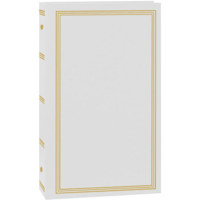 

Pioneer Photo Album Classic 3 Ring Photo Album with Solid Color Covers & Gold Trim, Holds 300 4x6" Photos, 3 Per Page. Color: White.