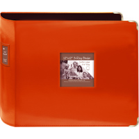 

Pioneer Photo Album Scrapbook Jumbo Binder, 12x12" 3 D-Ring 2.5", Sewn Leatherette Frame with Metal Corner, Color: Bright Orange.