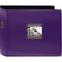 

Pioneer Photo Album Scrapbook Jumbo Binder, 12x12" 3 D-Ring 2.5", Sewn Leatherette Frame with Metal Corner, Color: Bright Purple