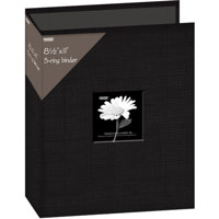 

Pioneer Photo Album Scrapbook Binder, 8x12" 3-Ring, Fabric Frame, Color: Deep Black