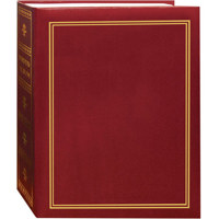 

Pioneer Photo Album Book Style Bound Photo Album, Solid Color Scenic Covers with Gold Accents, Holds 208 4x6" Photos, 2 Per Page, Color: Burgundy.