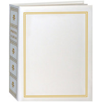 

Pioneer Photo Album Book Style Bound Photo Album, Solid Color Scenic Covers with Gold Accents, Holds 208 4x6" Photos, 2 Per Page, Color: White.
