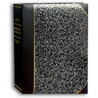 

Pioneer Photo Album Ledger Le'Memo Bi-Directional Bound Photo Album, Solid Color Covers with Gold Accents, Holds 200 5x7" Photos, 2 Per Page, Color: Silver Marble.