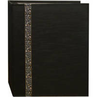 

Pioneer Photo Album Tone Fabric Series Bound Photo Album, Solid Tone on Tone Fabric Covers with Ribbon Trim, Holds 208 4x6" Photos, 2 Per Page - Black