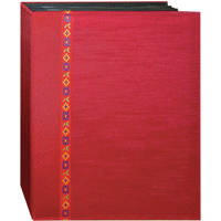 

Pioneer Photo Album Tone Fabric Series Bound Photo Album, Solid Tone on Tone Fabric Covers with Ribbon Trim, Holds 208 4x6" Photos, 2 Per Page - Red