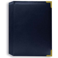 

Pioneer Photo Album Oxford Bound Photo Album, Solid Color Sewn Leatherette Navy Blue Covers with Brass Accent Corners, Holds 208 4x6" Photos, 2 Per Page