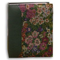 

Pioneer Photo Album Versailles Tapestry Series Bound Photo Album, Designer Style Sewn Fabric Covers with Leatherette Trim, Holds 208 4x6" Photos, 2 Per Page, Color: Green Spine Dark.