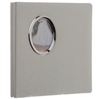 

Pioneer Photo Album Oval Framed Wedding Photo Album, Moire Fabric Cover with Gold or Silver Photo Frame, Holds 100 5x7" And 4 8x10" Photos, Color: White.