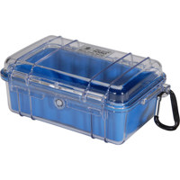 

Pelican 1050 Watertight Hard Micro Case with Rubber Liner - Clear / Blue