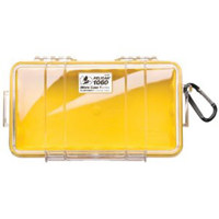 

Pelican 1060 Watertight Hard Micro Case with Rubber Liner - Clear Case with Yellow Liner
