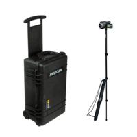 

Pelican 1510 Case, Watertight Hard Case with Yellow and Black Padded Dividers and Wheels, Black, - With Ape Case 52in Lightweight Monopod with Case