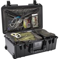 

Pelican 1535TRVL Wheeled Carry-On Air Travel Case with Lid Organizer and Packing Cubes, Black