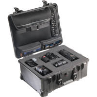 

Pelican 1560LFC Laptop Watertight Hard Case with Foam Insert, Laptop Sleeve & Wheels - Charcoal Black