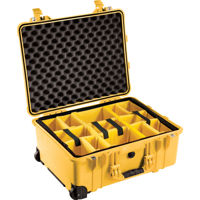 

Pelican 1560 Waterproof Carry-on-Case with Yellow/Black Divider Set and Wheels - Yellow