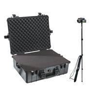 

Pelican 1600 Watertight Hard Case with Foam insert - Black - With Ape Case 52in Lightweight Monopod with Case