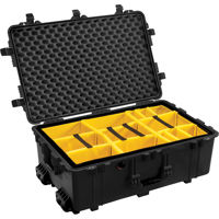 

Pelican 1650 Waterproof Carry-on-Case with Yellow/Black Divider Set and Wheels - Black