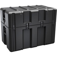 

Pelican AL3620-1710 Single Hinged Lid Trunk with Foam & Casters, 17.12" Bottom Depth, Black