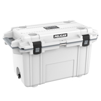 

Pelican 70QT Elite Cooler, Hand Carry, White/Gray