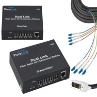 

PureLink HDTools Dual Link DVI to 8 LC Fiber Optic Extension System, Includes ODC Transmitter, ODC Receiver, 2x 12V Power Adapter