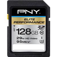 

PNY Technologies 128GB Elite Performance SDXC Class 10/UHS I U3 Memory Card, Up to 95MB/s Read Speed