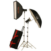 

Photogenic AKC645K Mobile Studio 2 Light Soft Box Kit with 2 AKC320 StudioMax III Monolight Strobes, AK2432 StudioMax 24x32" Soft Box