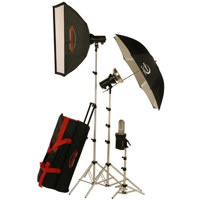 

Photogenic AKC850K 800 WS Portrait Studio 3 Light Soft Box Kit with 2 AKC320, AKC160 StudioMax III Monolight Strobes, AK2432 StudioMax 24x32" Soft Box