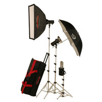

Photogenic AKC990BK 960 WS Portrait Studio 3 Light Soft Box Kit with 3 AKC320B StudioMax III Strobe Light, AK2432 24x32" Soft Box