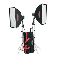 

Photogenic CL500K Photoflood Tungsten Light Kit with 2 500W Lights, Includes Softboxes, 8' Air-Cushioned Stands, and Case