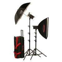 

Photogenic Pl2115k 500WS Powerlight Digital Monolight Travel Kit with 24x32" Rectangular Soft Box, 45" White Flat-Panel Umbrella