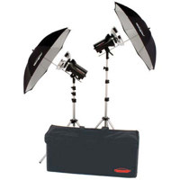 

Photogenic Studiomax III AC Portrait Studio Kit with 2 AKC 320 Constant-Color Monolights, Umbrellas, Stands & Case. (AKC640K)