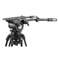 

Prompter People TRI-HD500 3-Section Aluminum Heavy-Duty Tripod System with 100mm Fluid Head, Ground Spreader, 50 lbs Capacity, 5.5' Max Height