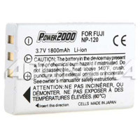 

Power2000 NP-120 3.7V 1800mAh Replacement Rechargeable Lithium-Ion Battery for Fujifilm FinePix Digital Cameras