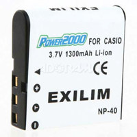 

Power2000 NP-40DBA 3.7V 1300mAh Rechargeable Lithium-Ion Battery for Casio Exilim EX-Z40, EX-Z30 and EX-P600 Digital Cameras