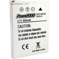 

Power2000 EN-EL8 Replacement Lithium-Ion Rechargeable Battery 7.4v 1200mAh for Select Nikon Digital Cameras