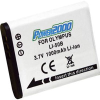 

Power2000 LI-50B Replacement Rechargeable Battery 3.7v 1000mAh for Select Olympus Digital Cameras