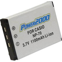 

Power2000 NP-70 3.7V 1100mAh Replacement Rechargeable Lithium-Ion Battery for Select Casio Digital Cameras