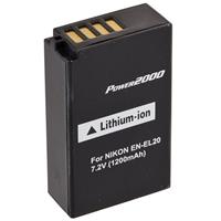 

Power2000 EN-EL20 Replacement Lithium-Ion Rechargeable Battery 7.2v 1200mAh for Select Nikon Digital Cameras